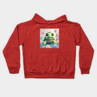 3D Turtle Princess in Pastel Wonderland Kids Hoodie